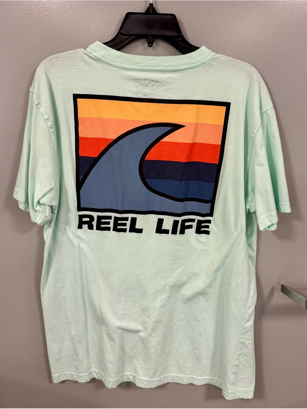 NEW! Reel Life Men's Mint Graphic Short-Sleeve Tee-Size Lg